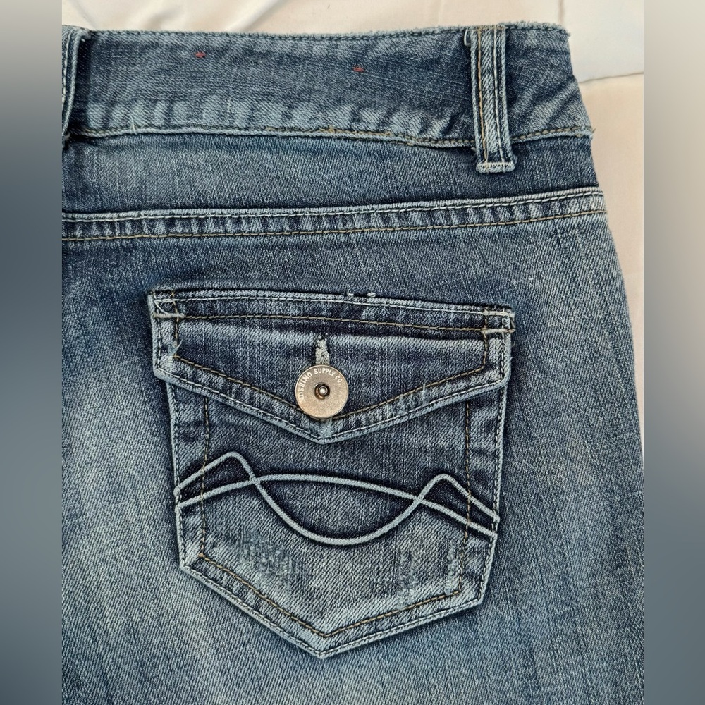 Distressed 70s flare jeans